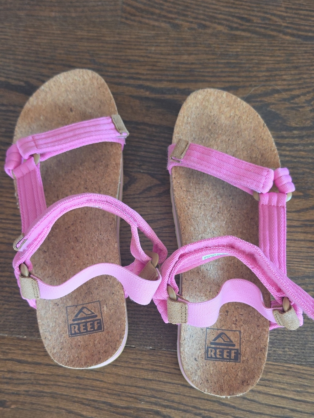 Reef Kids Pink Cork Strap Sandals (Worn Once)